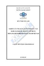 Nghiên cứu ứng dụng khung năng lực vào đánh giá nhân sự quản lý cấp trung trong doanh nghiệp ngoài quốc doanh việt nam