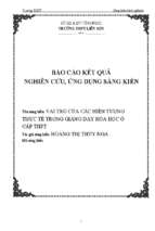 Báo cáo kết quả nghiên cứu ứng dụng sáng kiến vai trò của các hiện tượng thực tế trong giảng gạy hóa học ở cấp thpt