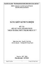 Rèn kỹ năng giải bài toán phân tích đa thức thành nhân tử