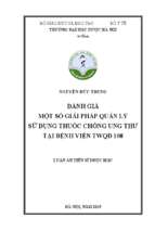 đánh giá một số giải pháp quản lý sử dụng thuốc chống ung thư tại bệnh viện trung ương quân đội 108