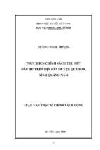 Thực hiện chính sách thu hút đầu tư trên địa bàn huyện quế sơn, tỉnh quảng nam
