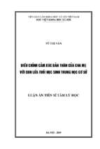 điều chỉnh cảm xúc bản thân của cha mẹ với lứa tuổi học sinh trung học cơ sở