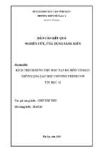 Skkn kích thích hứng thú học tập bộ môn tin học thông qua dạy học chương trình con tin học 11