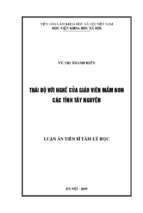Thái độ với nghề của giáo viên mầm non các tỉnh tây nguyên