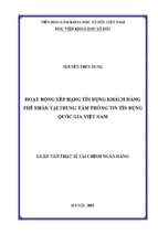 Hoạt động xếp hạng tín dụng khách hàng thể nhân tại trung tâm thông tin tín dụng quốc gia việt nam