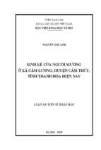 Sinh kế của người mường ở xã cẩm lương, huyện cẩm thủy, tỉnh thanh hóa hiện nay
