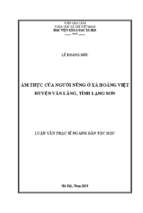 ẩm thực của người nùng ở xã hoàng việt huyện văn lãng, tỉnh lạng sơn
