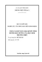 Skkn nâng cao kĩ năng giải quyết tình huống học đường của học sinh trường thpt (gdcd)