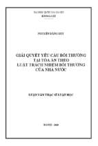 Giải quyết yêu cầu bồi thường tại tòa án theo luật trách nhiệm bồi thường của nhà nước