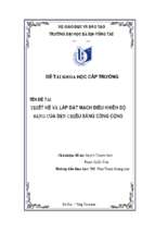 Thiết kế và lắp đặt mạch điều khiển độ sáng của đèn chiếu sáng công cộng