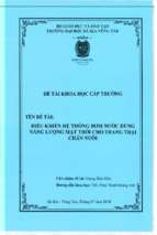 điều khiển hệ thống bơm nước dùng năng lượng mặt trời cho trang trại chăn nuôi