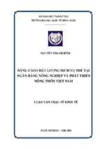 Nâng cao chất lƣợng dịch vụ thẻ tại ngân hàng nông nghiệp và phát triển nông thôn việt nam