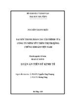 Sai sót trong báo cáo tài chính của công ty niêm yết trên thị trường chứng khoán việt nam