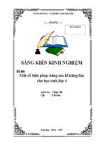 Một số biện pháp nâng cao kĩ năng đọc cho học sinh lớp 4