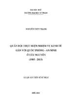 Quân đội thực hiện nhiệm vụ kinh tế gắn với quốc phòng   an ninh ở tây nguyên (1985   2013)