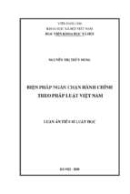 Biện pháp ngăn chặn hành chính theo pháp luật việt nam