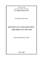 Biện pháp ngăn chặn hành chính theo pháp luật việt nam