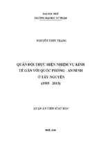 Quân đội thực hiện nhiệm vụ kinh tế gắn với quốc phòng   an ninh ở tây nguyên (1985   2013)