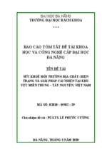 Sức khỏe môi trường địa chất hiện trạng và giải pháp cải thiện tại khu vực miền trung   tây nguyên, việt nam