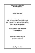 Xây dựng hệ thống phân lịch thi tín chỉ tại trường cao đẳng thương mại đà nẵng