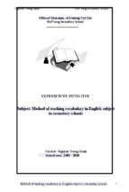 Skkn method of teaching vocabulary in english subject