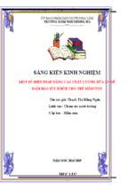 Skkn một số biện pháp nâng cao chất lượng bữa ăn để đảm bảo sức khỏe cho trẻ mầm non