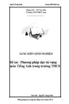 Phương pháp dạy từ vựng môn tiếng anh trong trường thcs