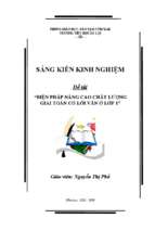 Skkn biện pháp nâng cao chất lượng giải toán có lời văn ở lớp 1