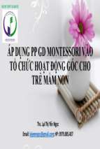 áp dụng pp gd montessori vào tổ chức hoạt động góc cho trẻ mầm non