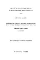 Nâng cao chất lượng tăng trưởng trên địa bàn thành phố hồ chí minh trong bối cảnh thực hiện cơ chế đặc thù tt tiếng anh