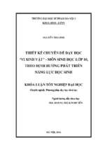 Thiết kế chuyên đề dạy học vi sinh vật  môn sinh học lớp 10, theo định hướng phát triển năng lực học sinh