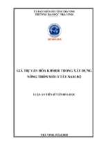 Giá trị văn hóa khmer trong xây dựng nông thôn mới ở tây nam bộ