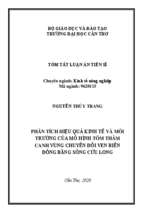 Phân tích hiệu quả kinh tế và môi trường của mô hình tôm thâm canh vùng chuyển đổi ven biển đồng bằng sông cửu long tt