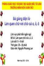 Bài giảng điện tử làm quen với chữ cái a, ă, â.ppt