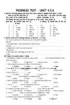 Trung học phổ thông  tiếng anh  tiếng anh 10  progress test for unit 456