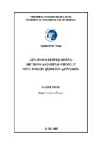 Advanced deep learning methods and applications in open domain question answering