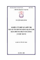 Nghiên cứu y học nghiên cứu hiệu quả điều trị một số tổn thương động mạch vành bằng phương pháp nong bóng có phủ thuốc