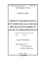 Nghiên cứu đặc điểm lâm sàng, xét nghiệm, phân loại và kết quả điều trị tấn công lơxêmi cấp chuyển từ lơxêmi kinh dòng hạt”.