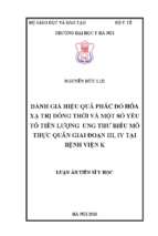 đánh giá hiệu quả phác đồ hoá xạ trị đồng thời và một số yếu tố tiên lượng ung thư biểu mô vẩy thực quản giai đoạn iii,iv”
