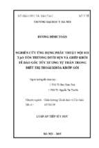 Luận văn y khoa dược nghiên cứu ứng dụng phẫu thuật nội soi tạo tổn thương dưới sụn và ghép khối tế bào gốc tủy xương tự thân trong điều trị thoái hóa khớp gối