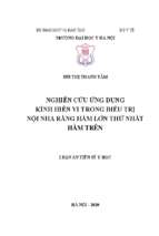 Luận văn y khoa dược nghiên cứu ứng dụng kính hiển vi trong điều trị nội nha răng hàm lớn thứ nhất hàm trên