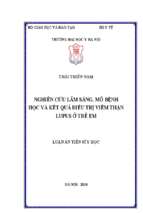 Luận văn y khoa dược nghiên cứu lâm sàng, mô bệnh học và kết quả điều trị viêm thận lupus ở trẻ em”