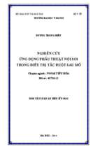 Luận văn y khoa dược nghiên cứu ứng dụng phẫu thuật nội soi trong điều trị tắc ruột sau mổ