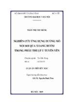 Luận văn y khoa dược nghiên cứu ứng dụng đường mổ nội soi qua xoang bướm trong phẫu thuật u tuyến yên