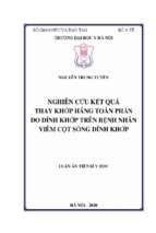 Luận văn y khoa dược nghiên cứu kết quả thay khớp háng toàn phần do dính khớp trên bệnh nhân viêm cột sống dính khớp