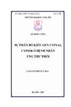 Luận văn y khoa dược sự phân bố kiểu gen cyp1a1, cyp2d6 ở bệnh nhân ung thư phổi