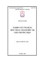 Luận văn y khoa dược nghiên cứu ứng dụng phẫu thuật nội soi điều trị chấn thương thận