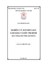 Luận văn y khoa dược nghiên cứu đột biến gen, lâm sàng và điều trị bệnh đái tháo đường sơ sinh