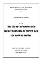 Skkn quản lý hoạt động tổ chuyên môn của người tổ trưởng