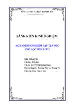 Skkn một số kinh nghiệm trong việc dạy tập đọc cho học sinh lớp 2